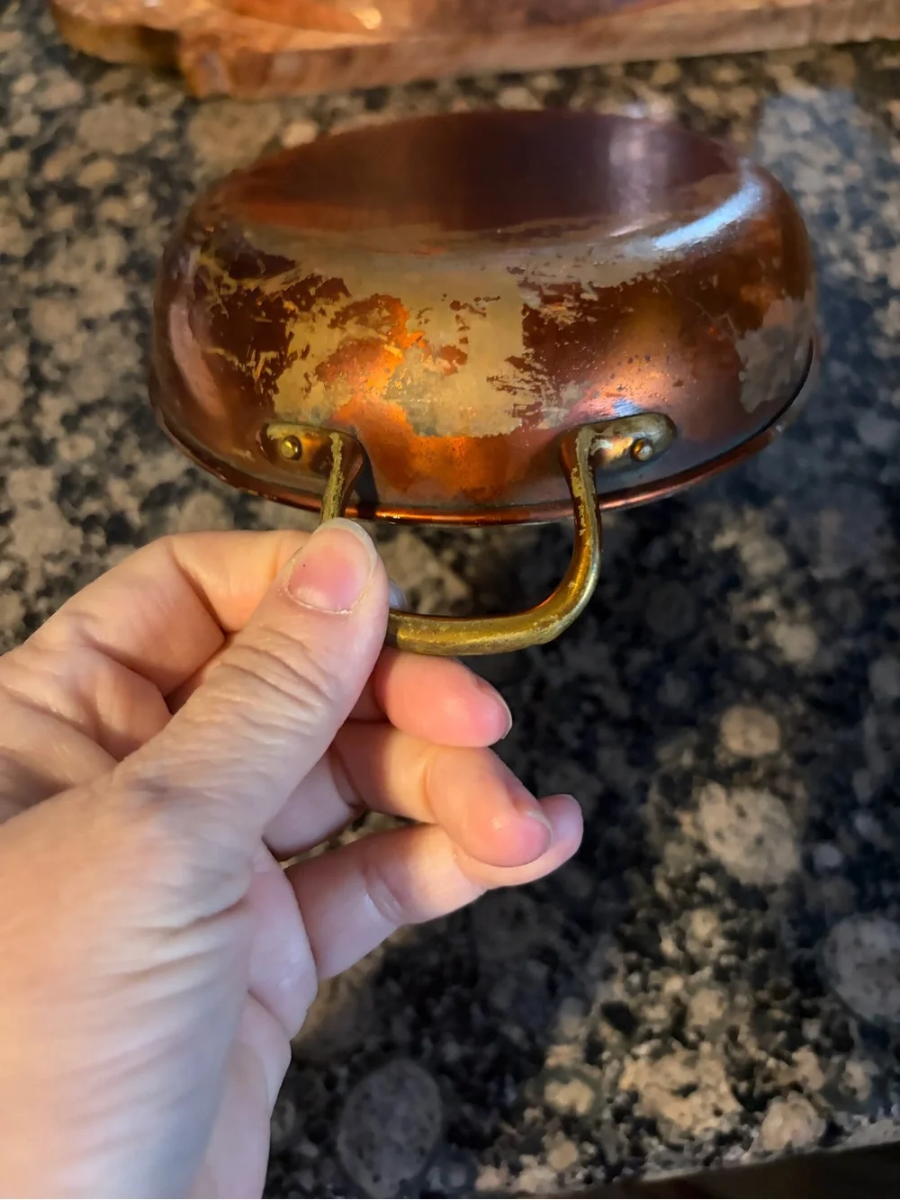 Vintage Copper-Toned Oval Serving Pan with Twin Handles